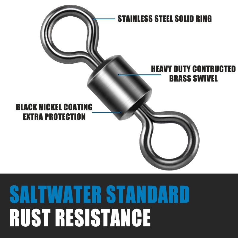 Dr.Fish Barrel Fishing Swivels, Available from #12-#12/0, Stainless Swivels Fishing Tackle Saltwater, Freshwater, Leader/Line/Lure Connector #5 71LB - Image 4